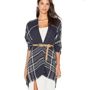 Cozy Plaid Wrap Cardigan – Fall & Winter Must-Have - One Size